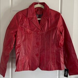 Vintage Wilsons Leather Women's Red Jacket NWT see description sz.L
